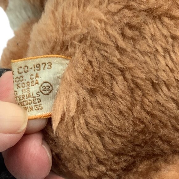 Vtg 1973 Dakin Teddy Bear Plush Stuffed Animal Korea Musical Windup Jointed 12" - Picture 3 of 6